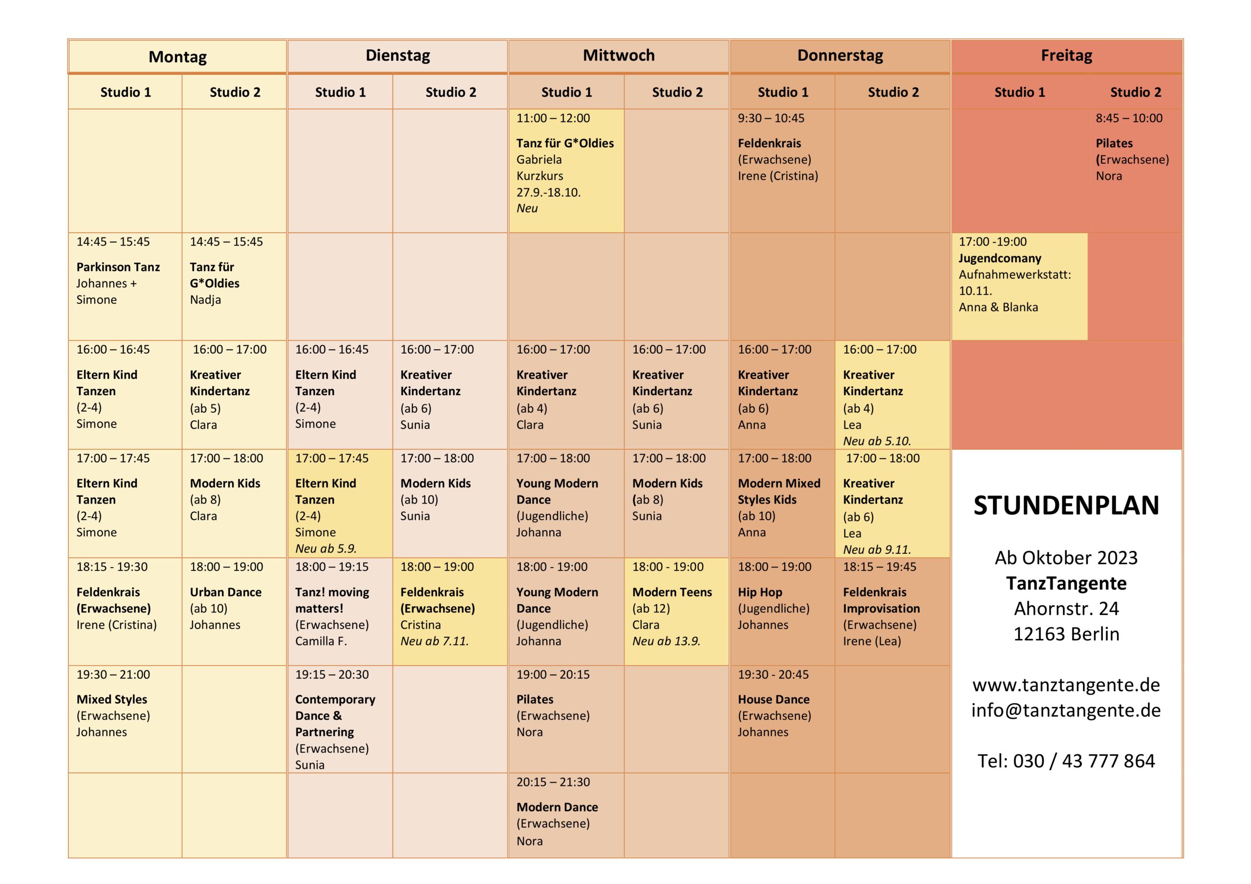 You are currently viewing STUNDENPLAN TANZTANGENTE