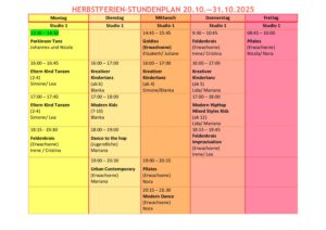 Mehr über den Artikel erfahren HERBSTFERIEN STUNDENPLAN