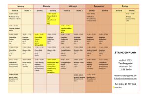 Mehr über den Artikel erfahren STUNDENPLAN TANZTANGENTE