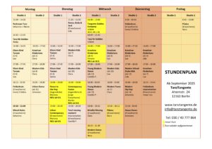 Mehr über den Artikel erfahren STUNDENPLAN TANZTANGENTE