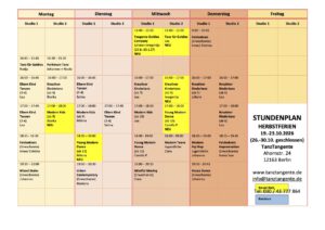 Mehr über den Artikel erfahren HERBSTFERIEN STUNDENPLAN