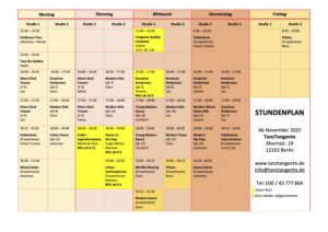 Mehr über den Artikel erfahren STUNDENPLAN TANZTANGENTE