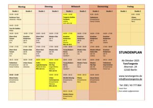 Mehr über den Artikel erfahren STUNDENPLAN TANZTANGENTE
