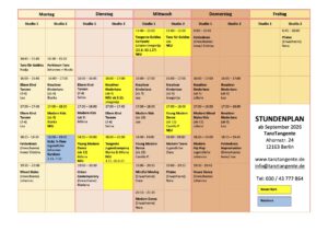 Mehr über den Artikel erfahren STUNDENPLAN TANZTANGENTE