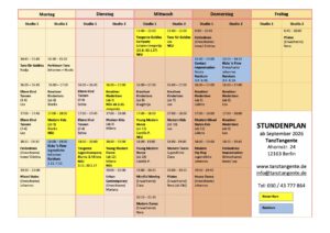 Mehr über den Artikel erfahren STUNDENPLAN TANZTANGENTE